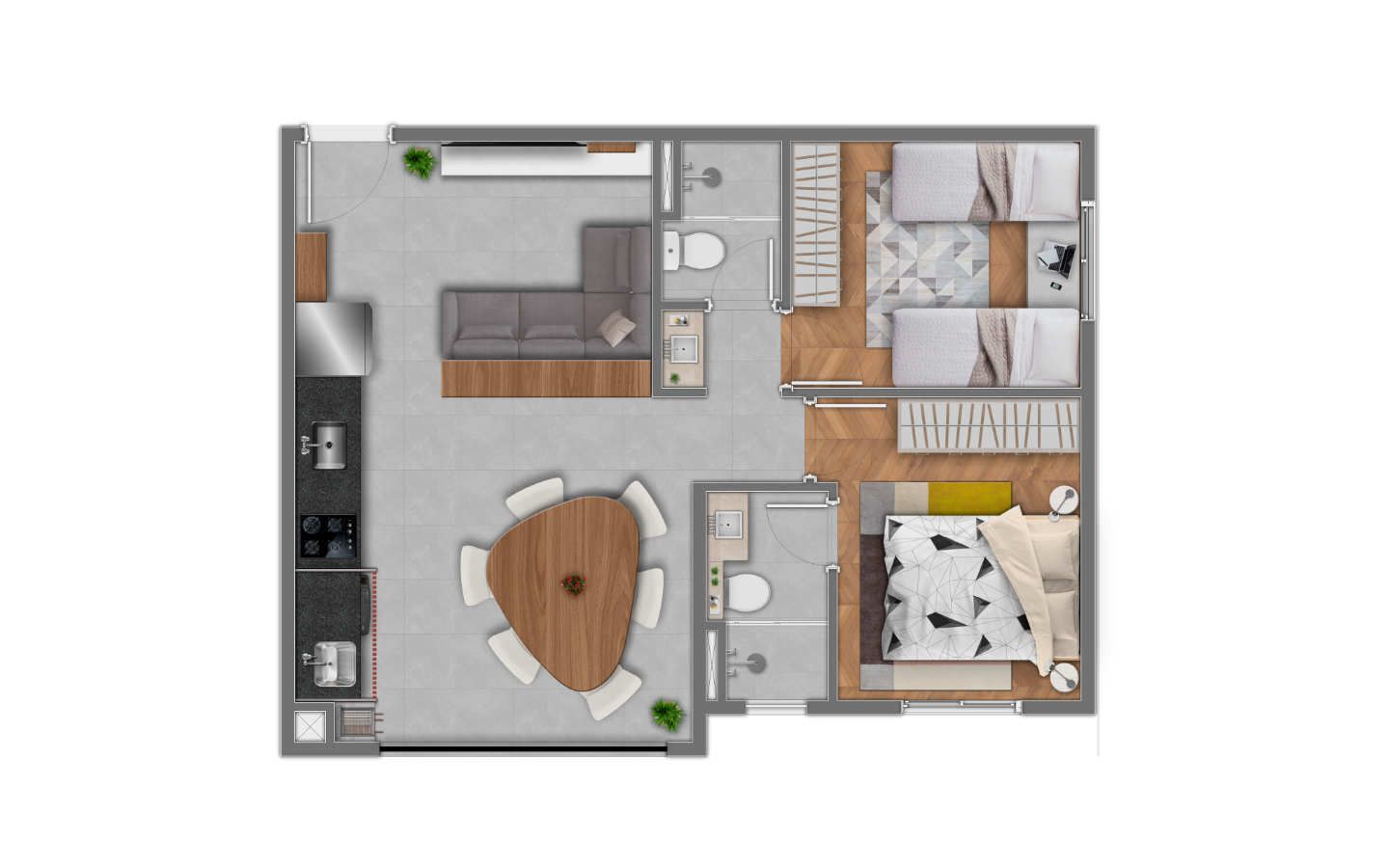 2 DORMS - 49 m2