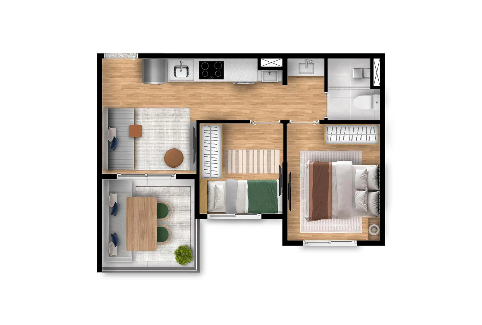 2 DORMS - 37 M2