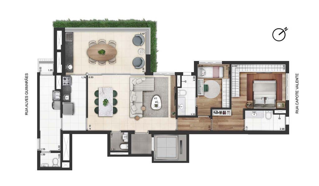 2 SUÍTES - 128 m2