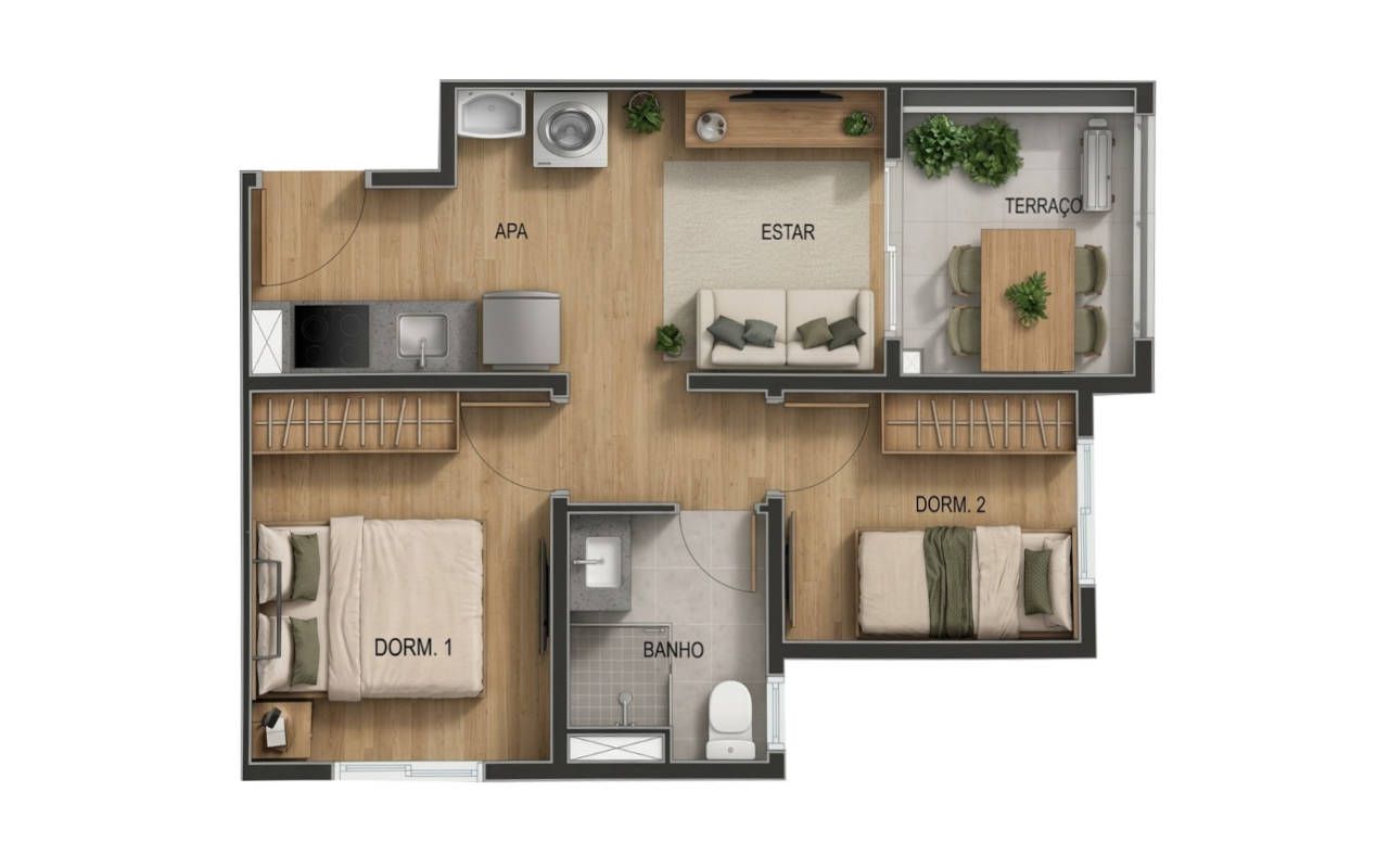 2 DORMS - 38 m2