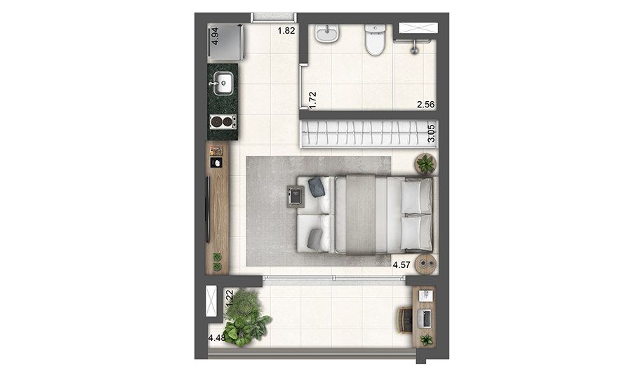 Studio - 32 m2