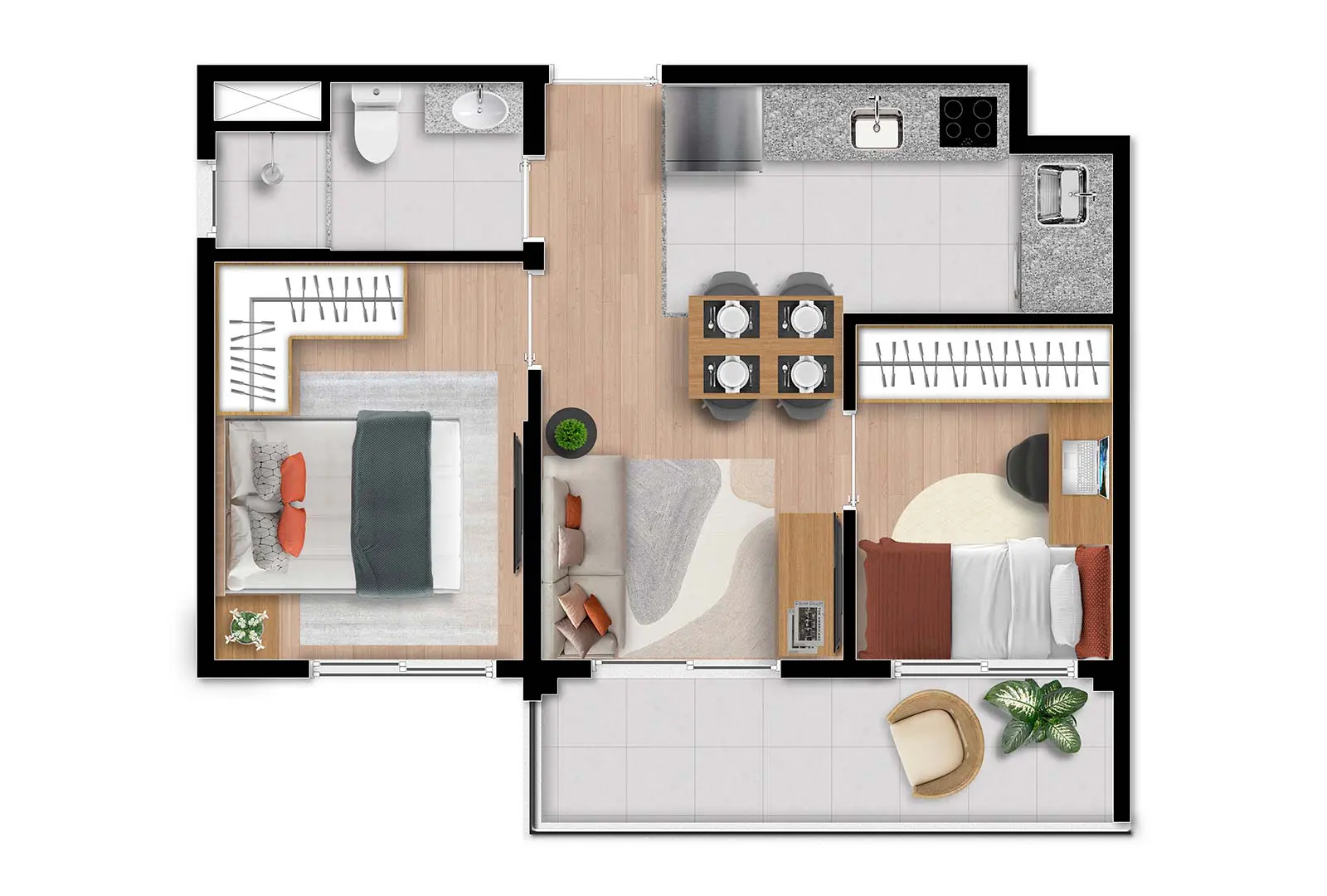 2 DORMS - 43 M2