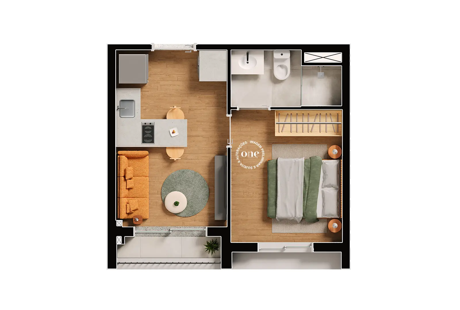 1 DORM - 24 M2