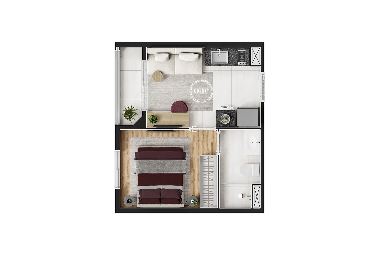 1 DORM - 24 M2
