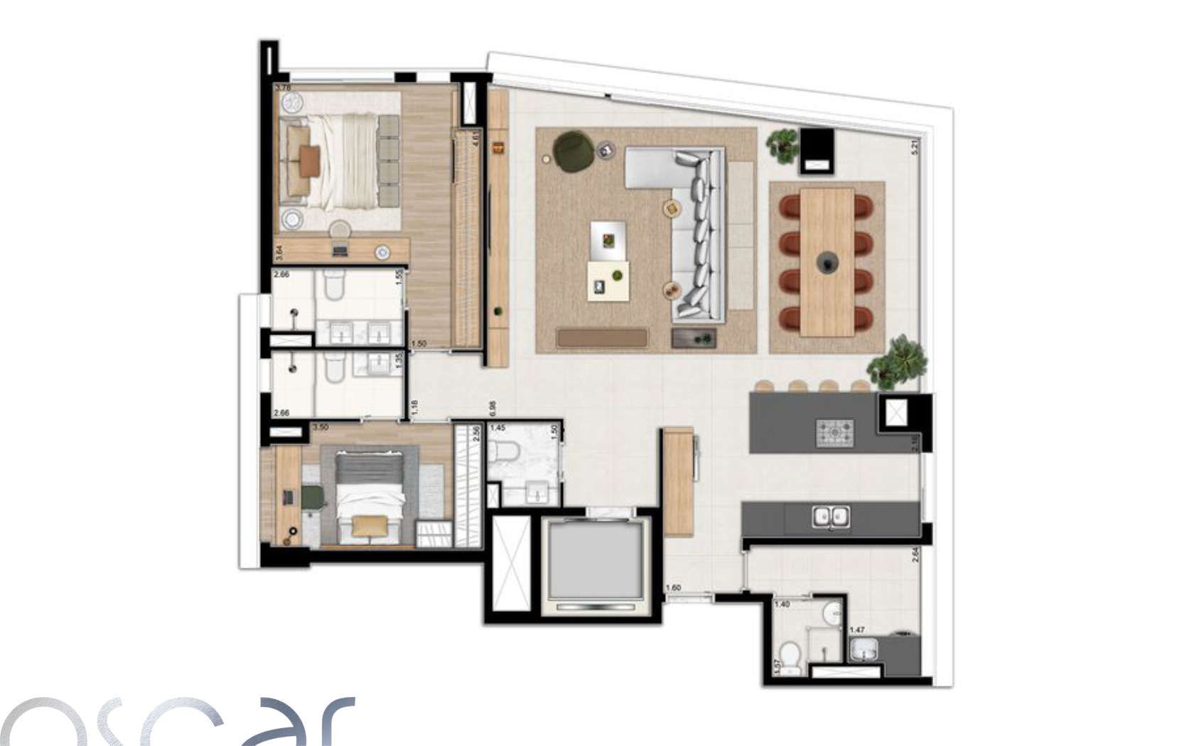 2 SUÍTES - 142 m2