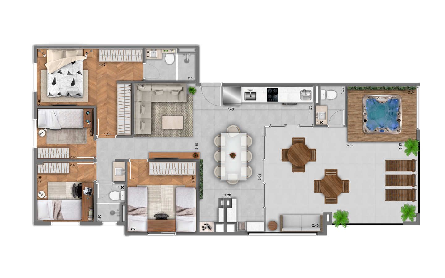 3 DORMS - 109 m2 - COBERTURA PENTHOUSE