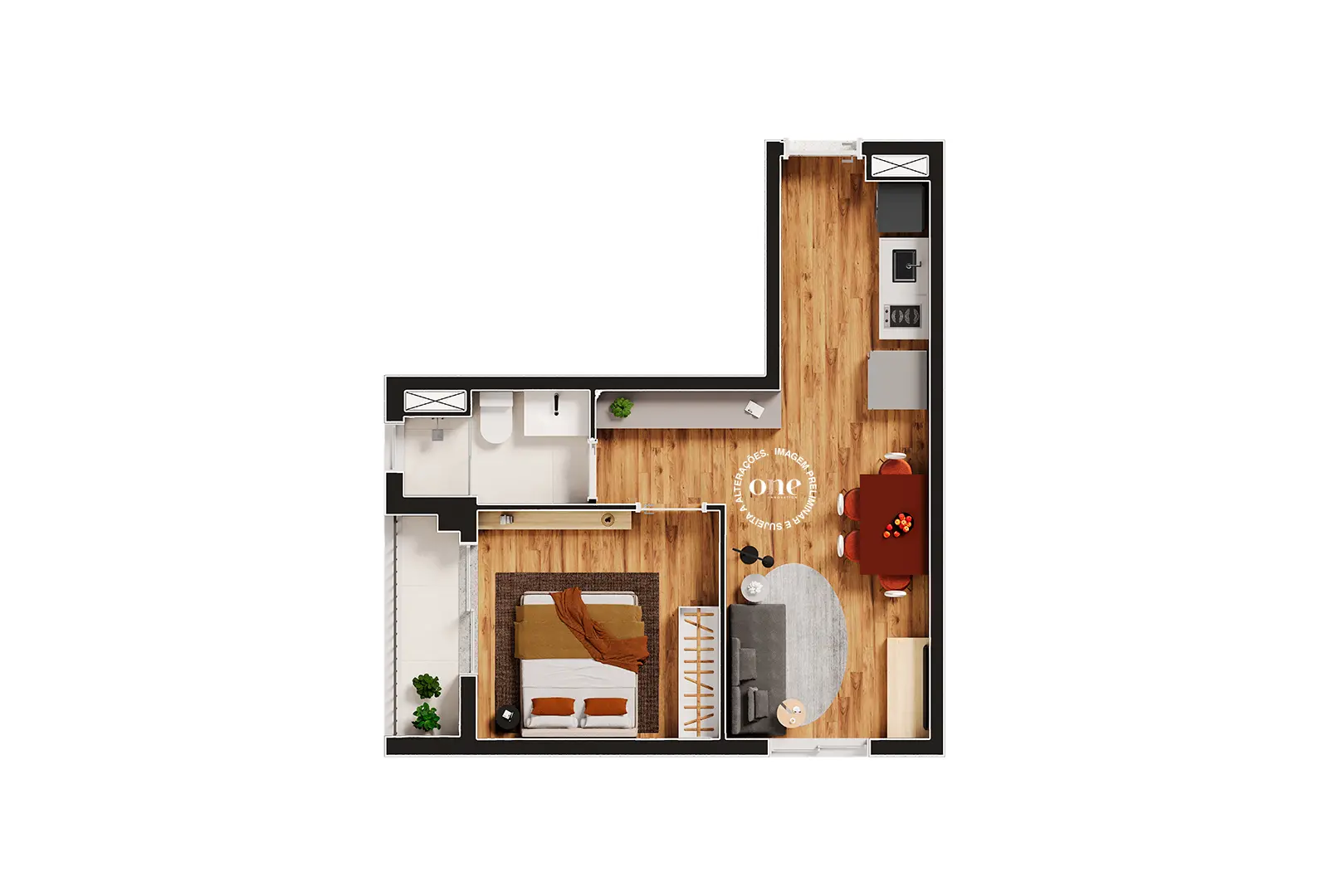 1 DORM - 35 M2