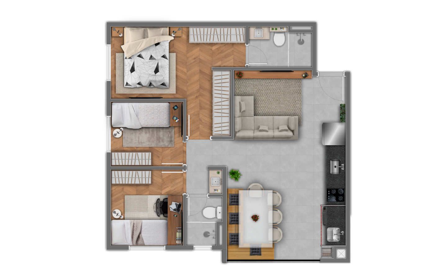3 DORMS - 60 m2
