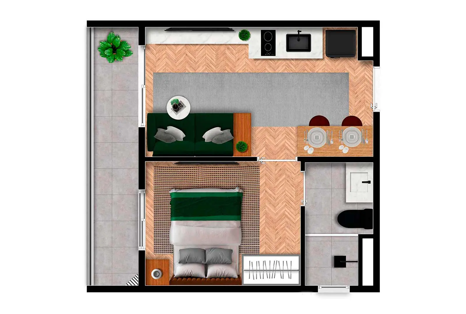1 DORM - 32 M2