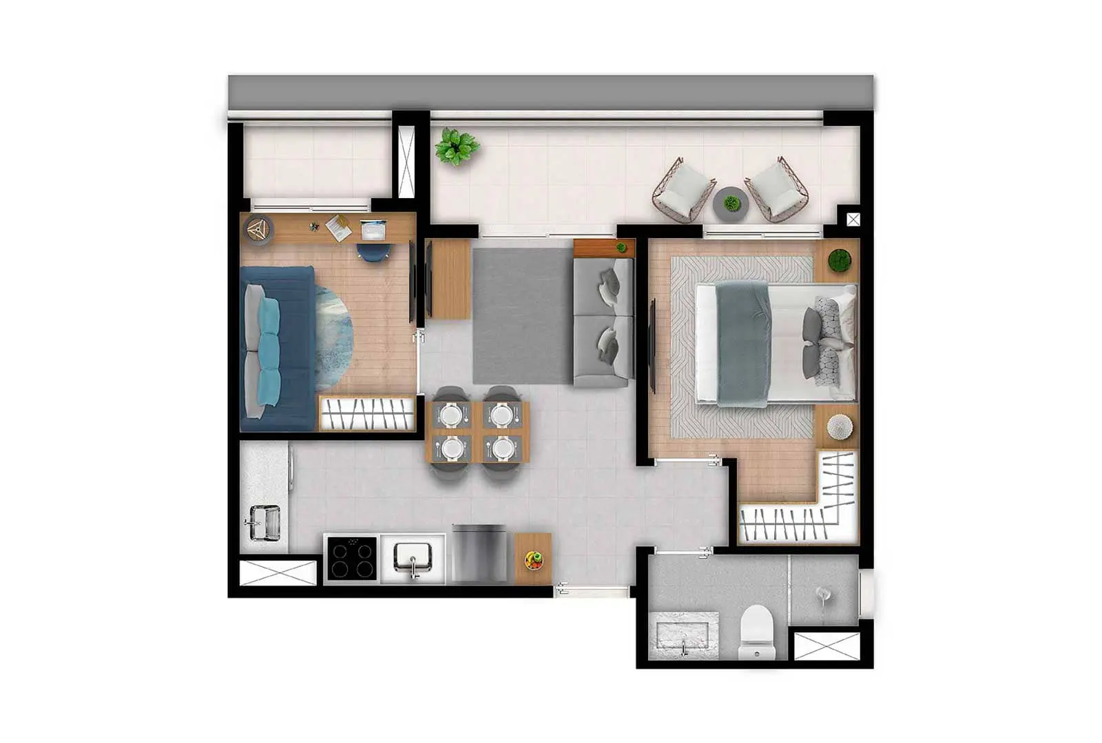 2 DORMS - 42 M2