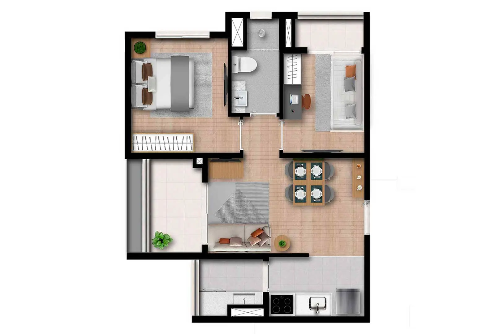 2 DORMS - 42 M2