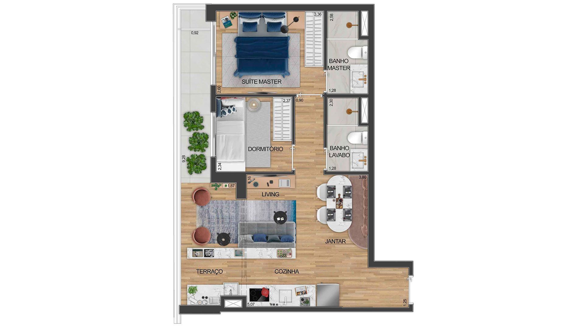 2 DORMS - 61 m2