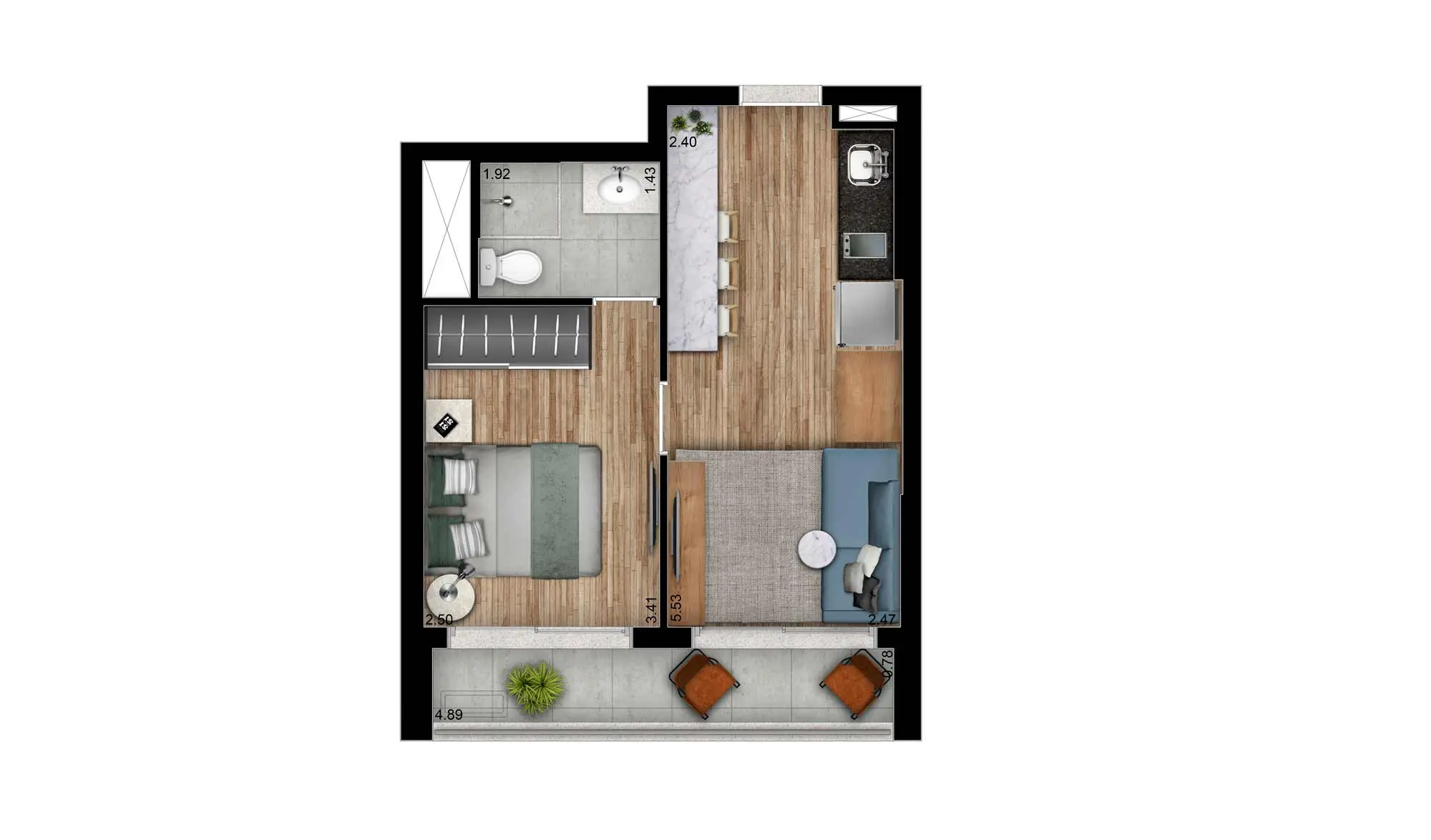 1 DORM. - 35 M2