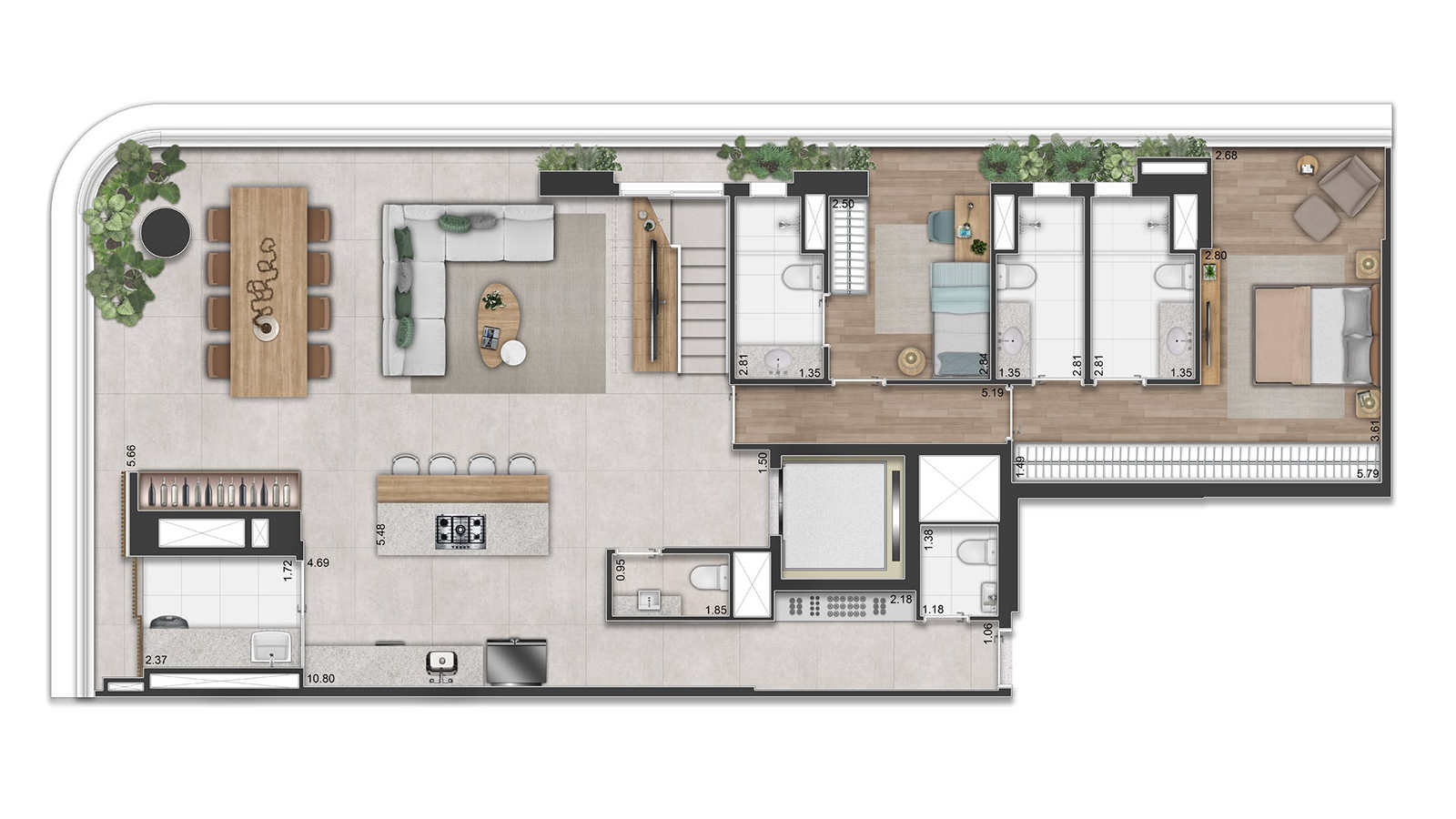 COBERTURA DUPLEX - 300 m2  (INFERIOR)