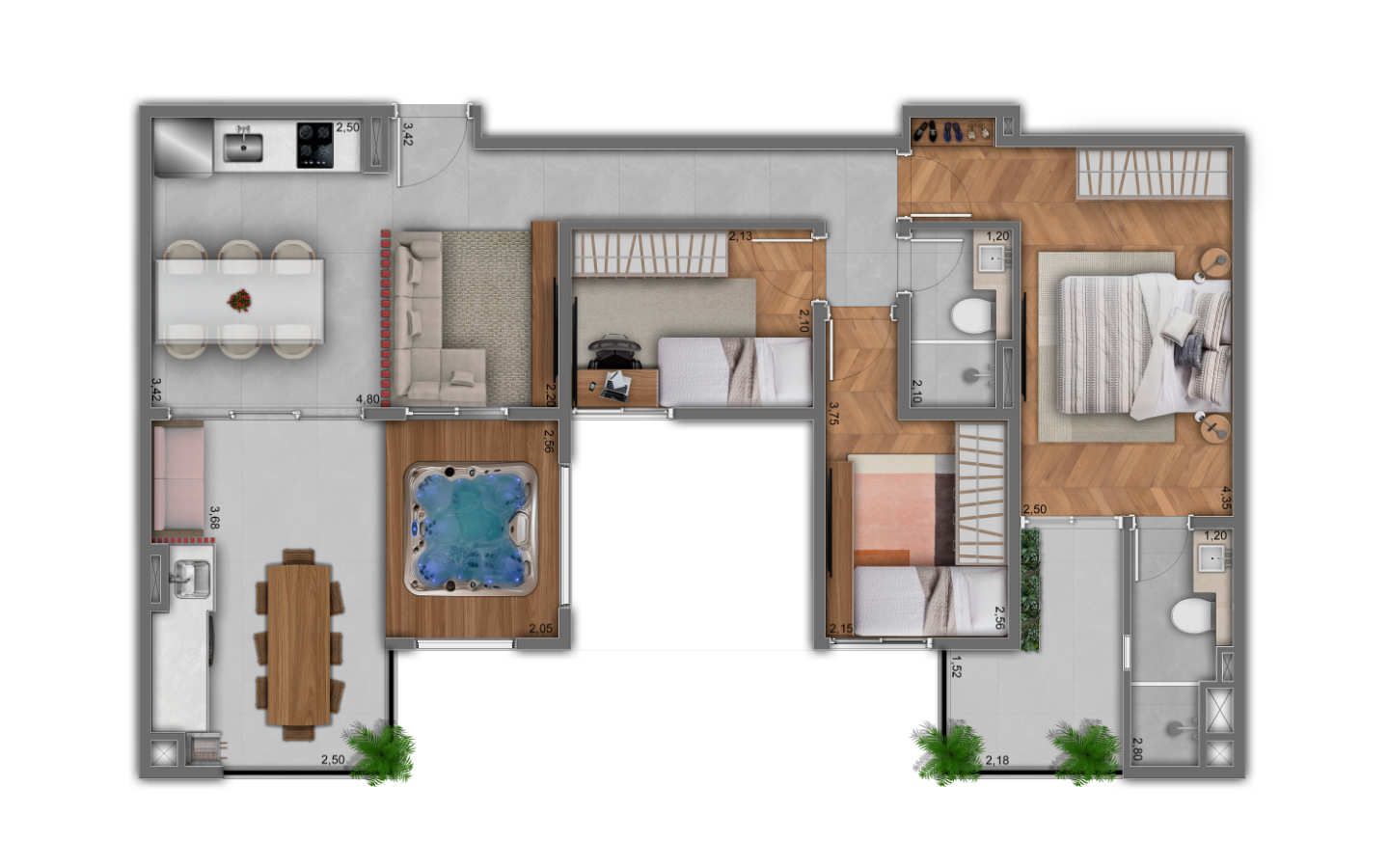 3 DORMS - 81 m2 - COBERTURA PENTHOUSE
