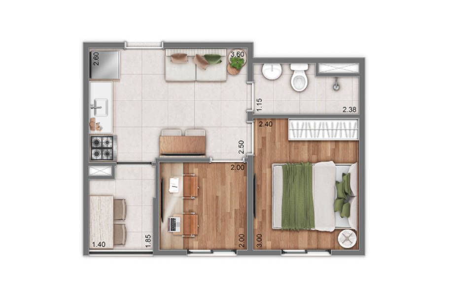 2 DORMS - 29 M2