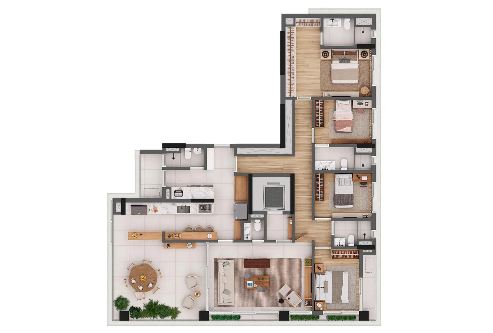 4 Dorms - 182 m2