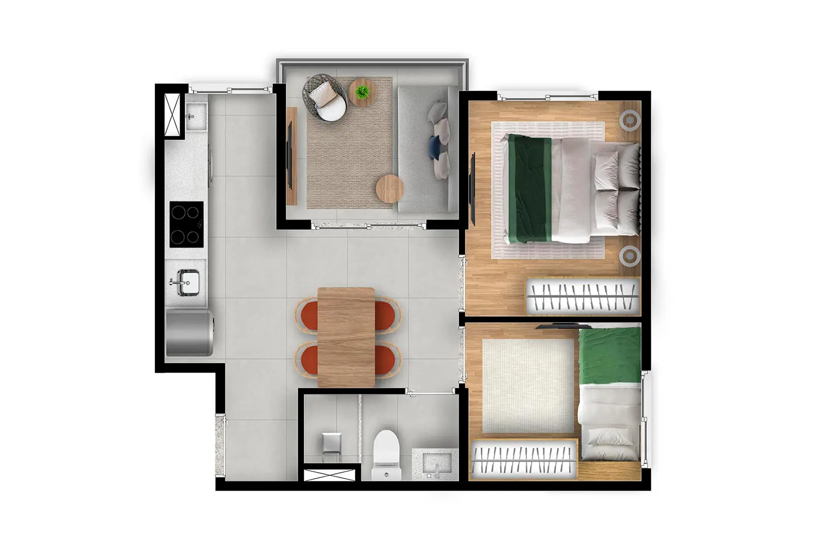 2 DORMS - 37 M2