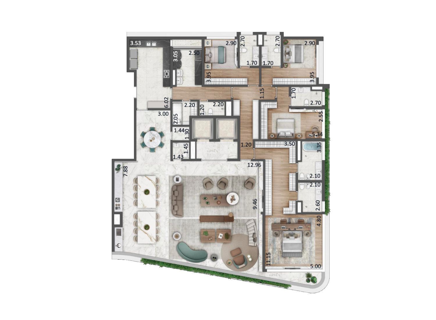 4 suítes - 360 m2