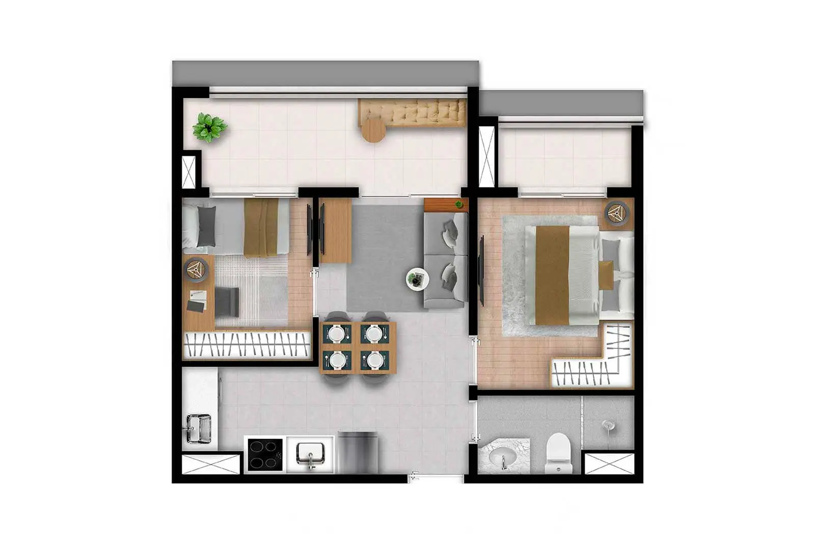 2 DORMS - 42 M2
