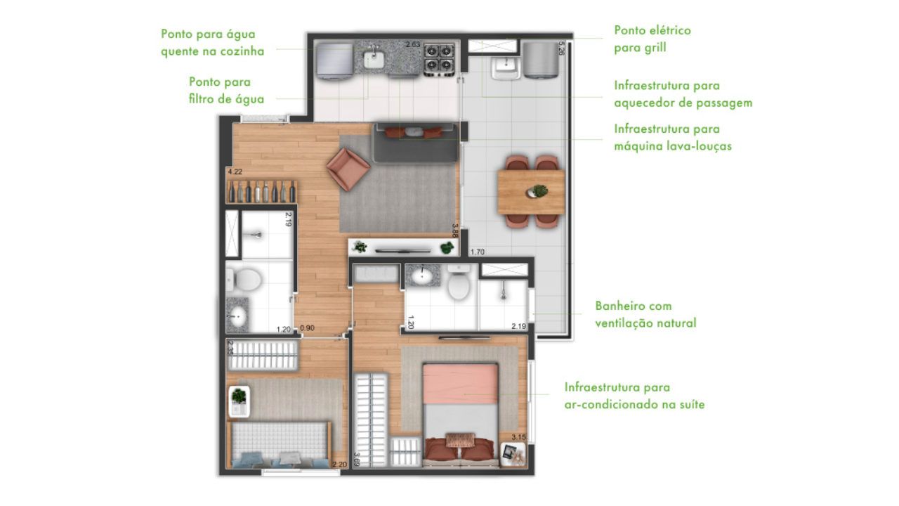 2 DORMS - 46 m2