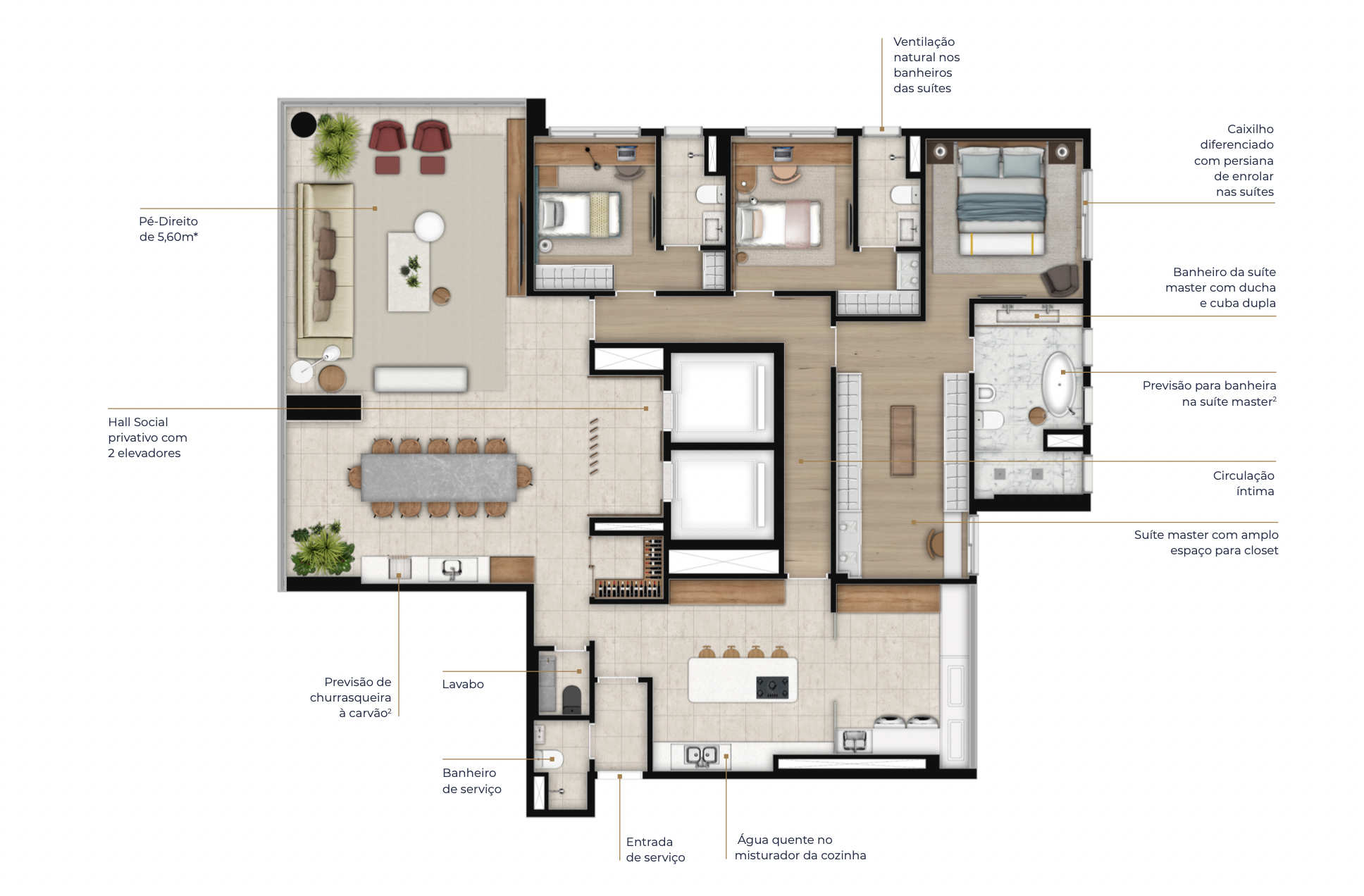 3 suítes - 220 m2