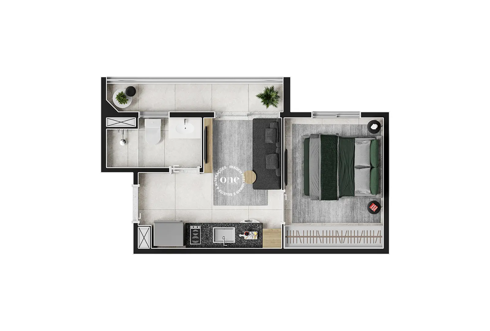 1 DORM - 27 M2