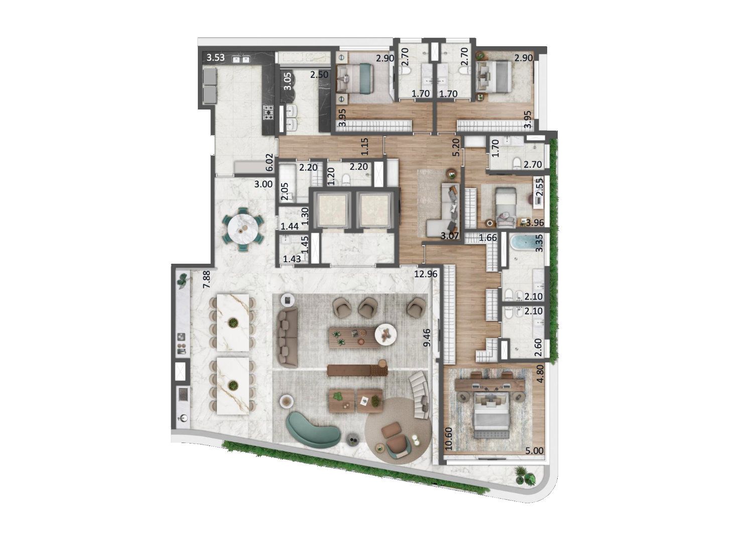 4 suítes - 360 m2