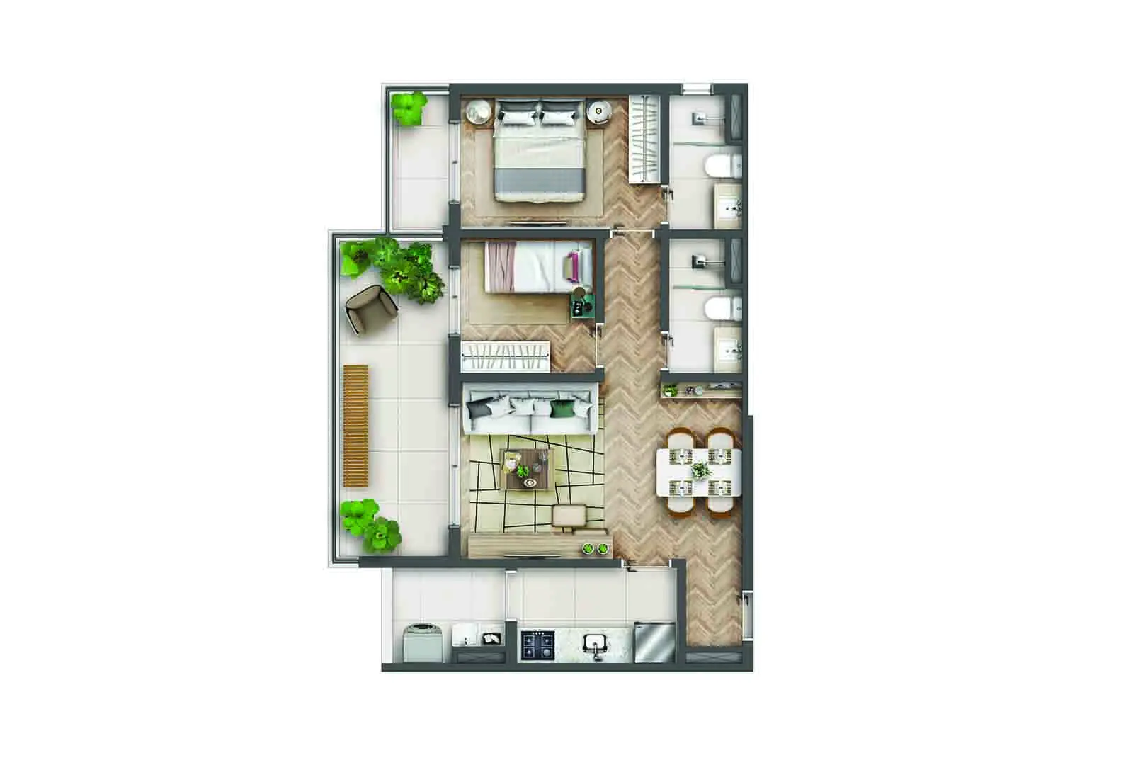 2 DORMS - 74 M2