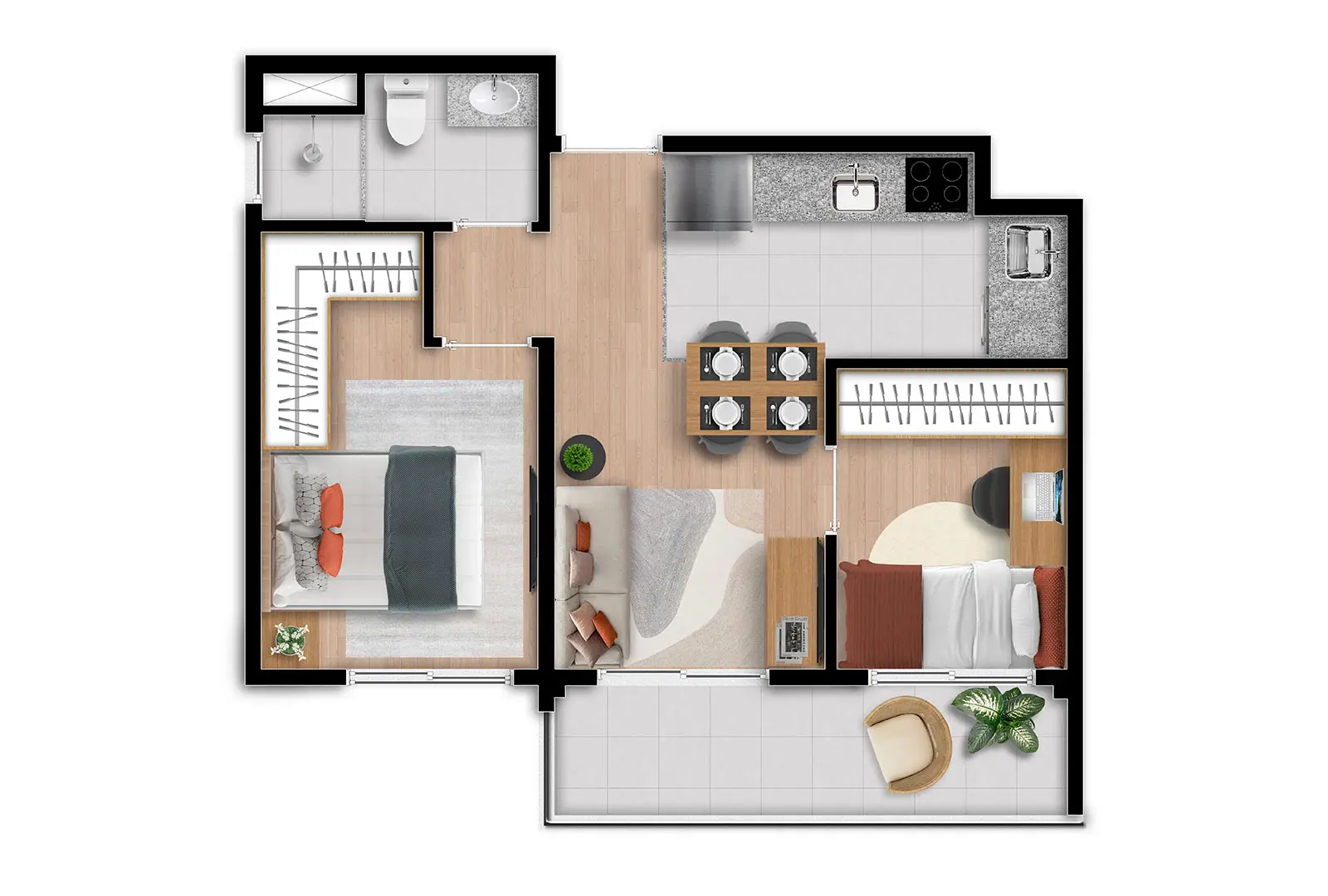2 DORMS - 43 M2