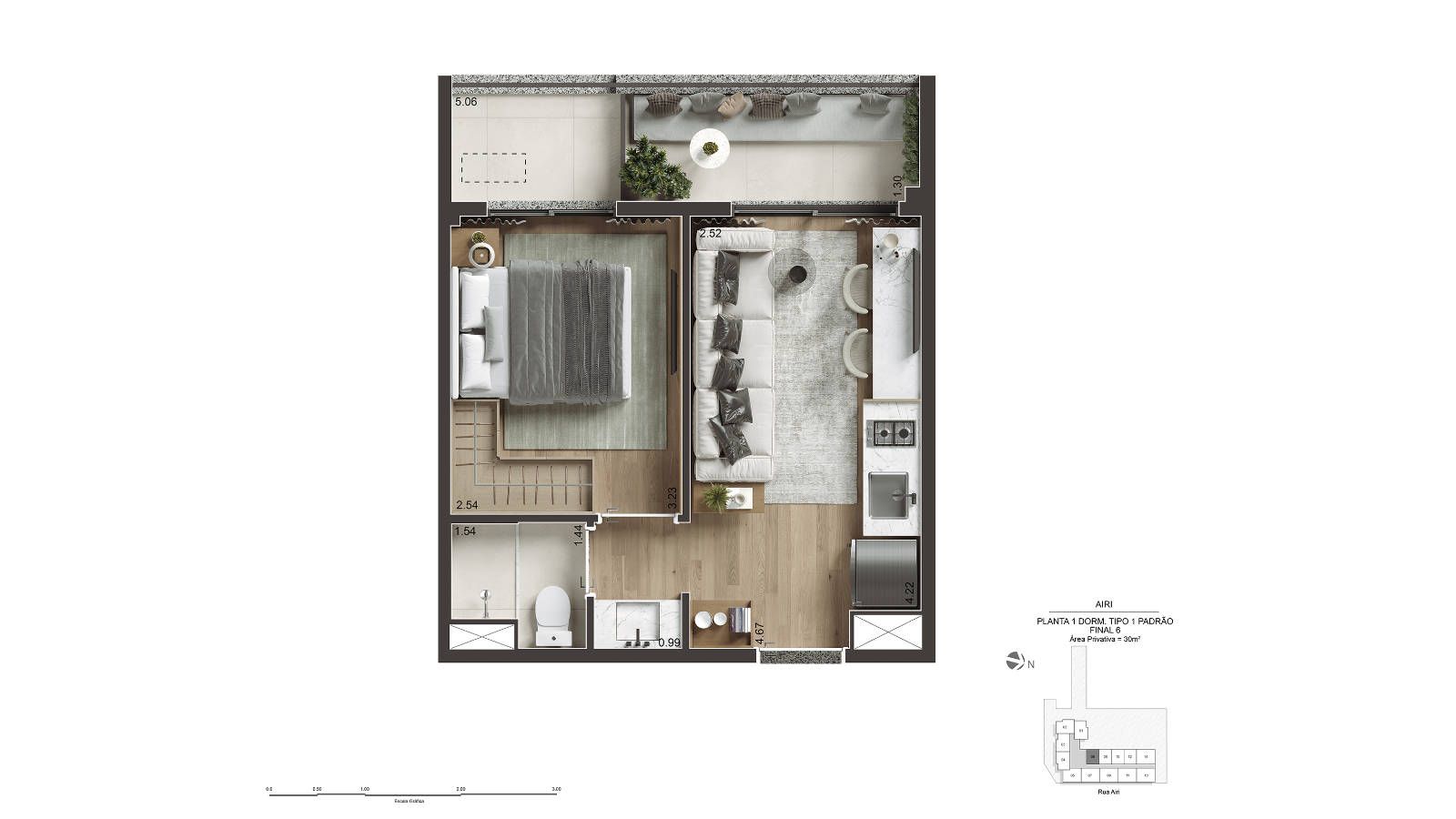 1 DORM - 30 M2