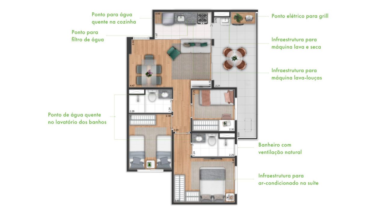 3 DORMS - 65 m2