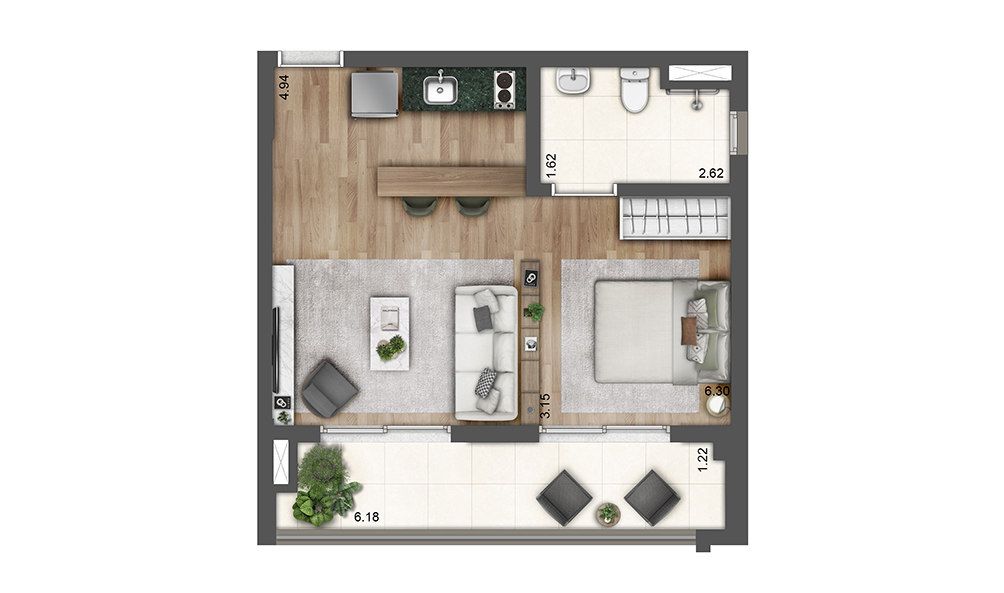 Studio - 45 m2
