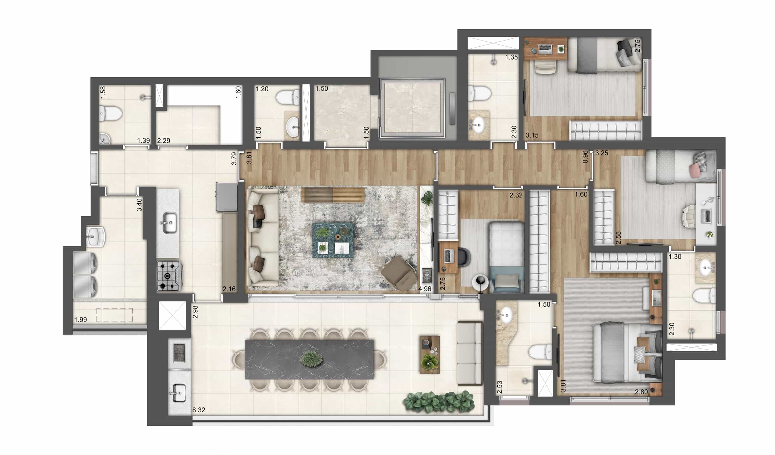 4 DORMS - 144 M2