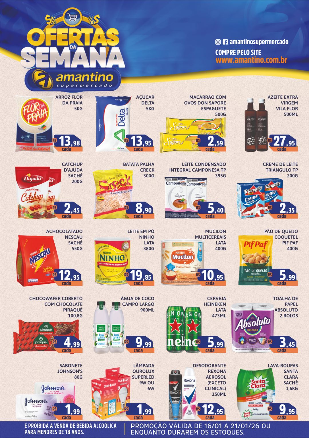 Ofertas sa Semana - Ofertas válidas de 16/01 a 21/01 ou enquanto durarem os estoques!