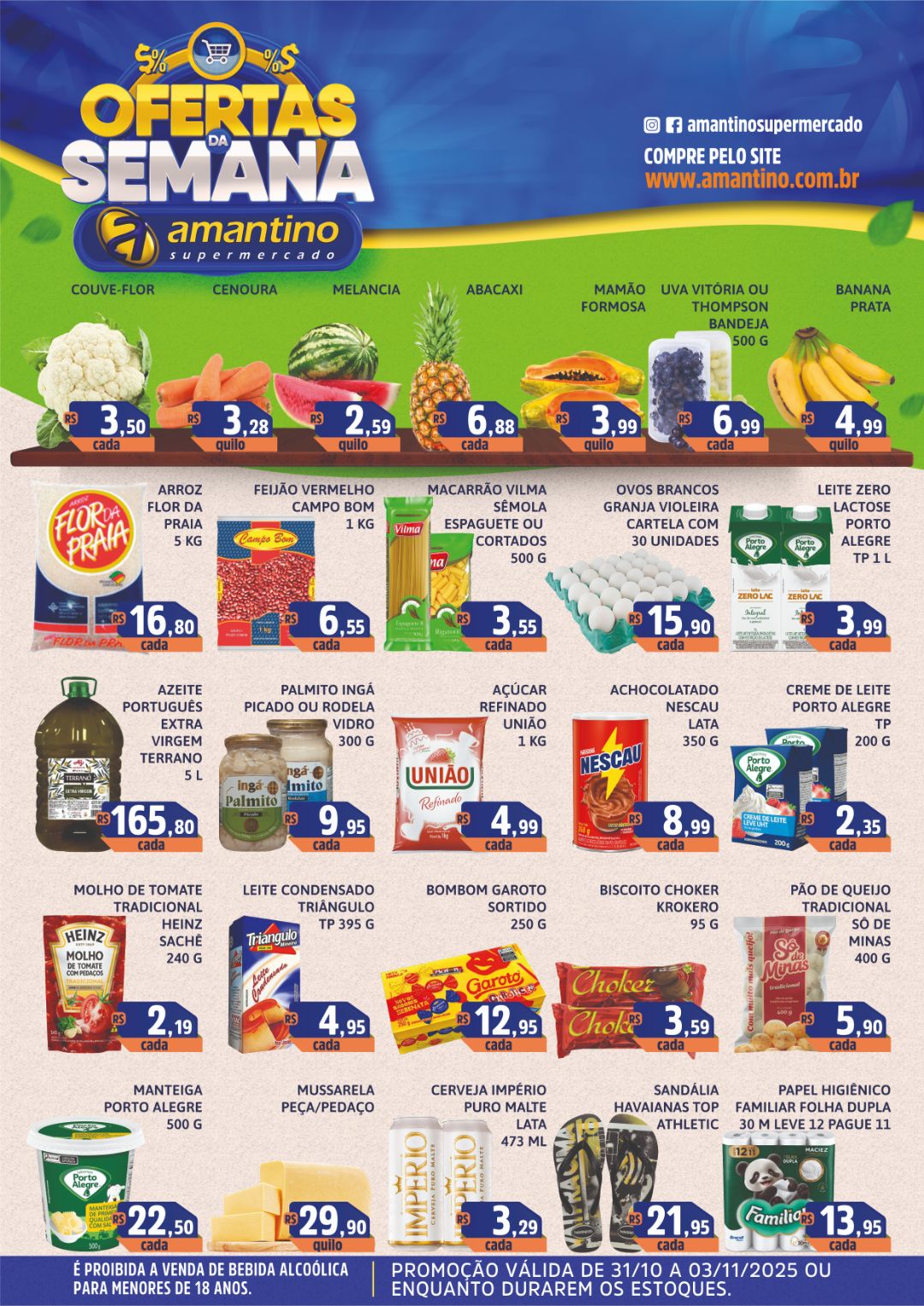 Ofertas da semana - Válidas até 03/11 ou enquanto durarem os estoques