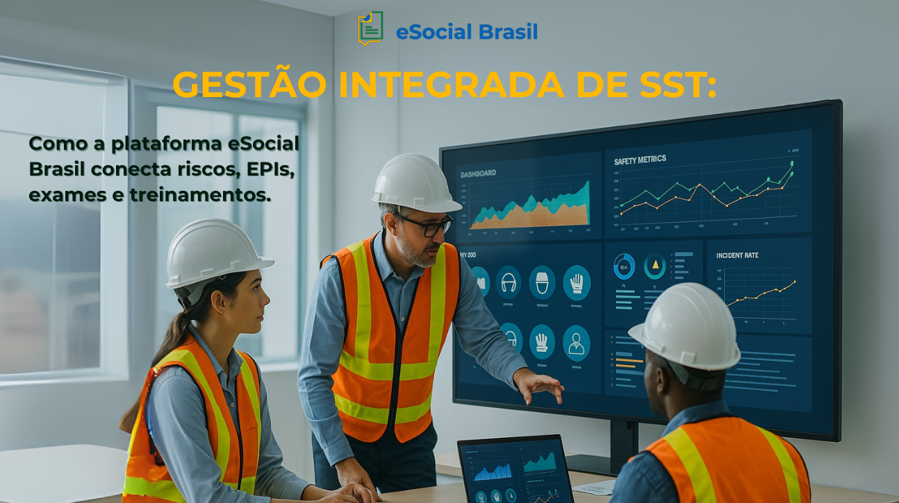 Gestão Integrada de SST: como a plataforma eSocial Brasil conecta riscos, EPIs, exames e treinamentos 