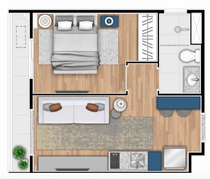 1 dorm. - 31 m2