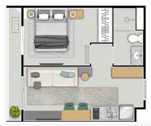 1 dorm. - 31 m2