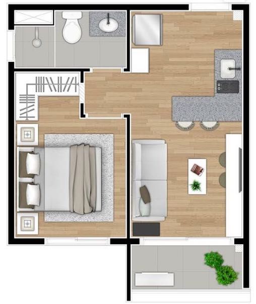 1 dorm. - 31 m2