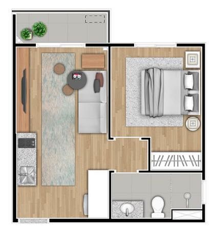 1 dorm. - 32 m2