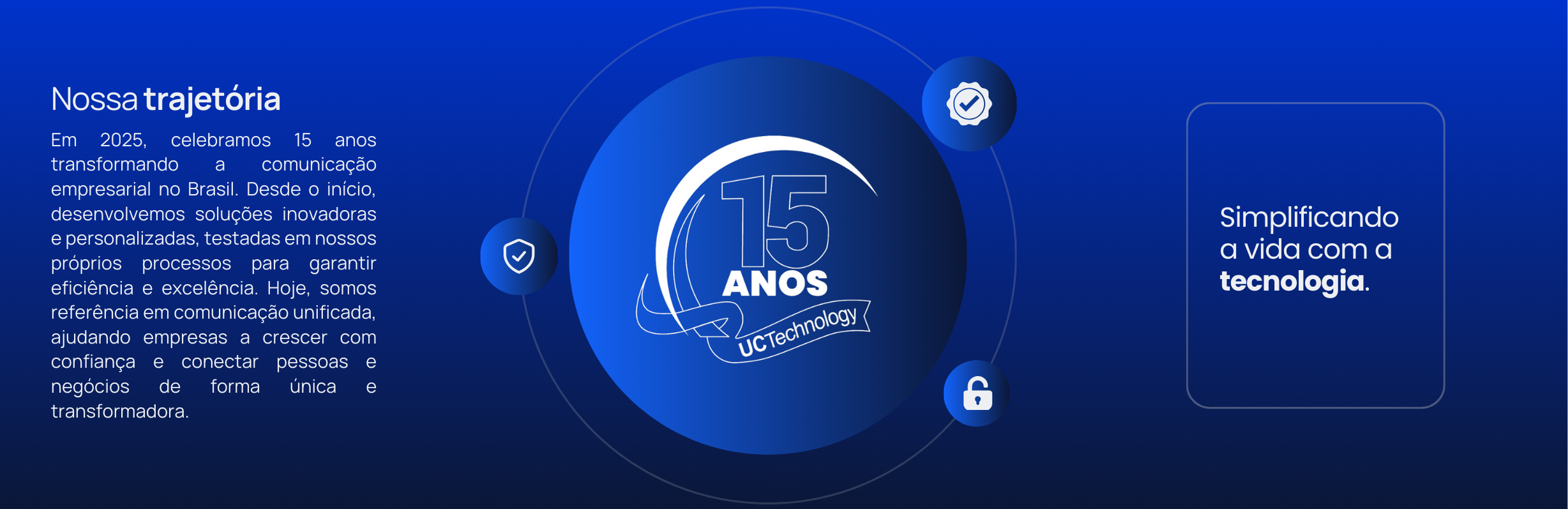 UC Technology – 15 anos simplificando a comunicação empresarial com tecnologia inovadora em PABX em nuvem e CRM.