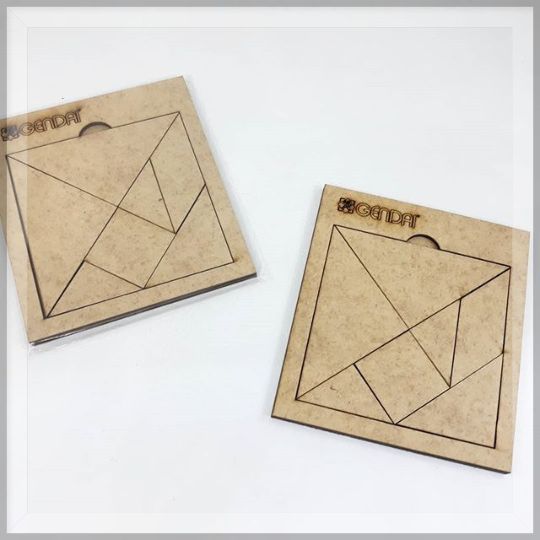 TANGRAM MDF CRU PERSONALIZADO A LASER GENDAI COMPLETO