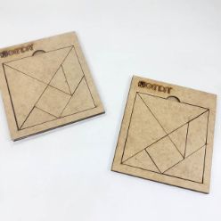 TANGRAM MDF CRU PERSONALIZADO A LASER GENDAI PEÇAS ENCAIXADAS