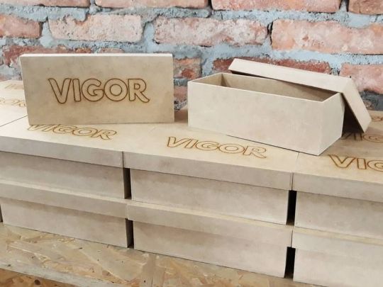 caixa tampa solta sapato crua mdf vigor