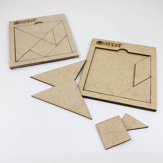 TANGRAM MDF CRU PERSONALIZADO A LASER GENDAI PEÇAS SOLTAS
