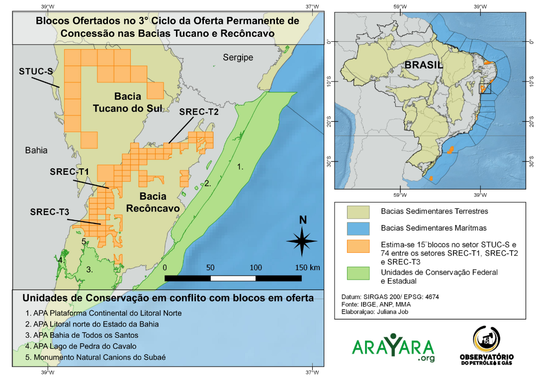 MAPA BACIA TUCANO E RECONCAVO 3 CICLO ANP