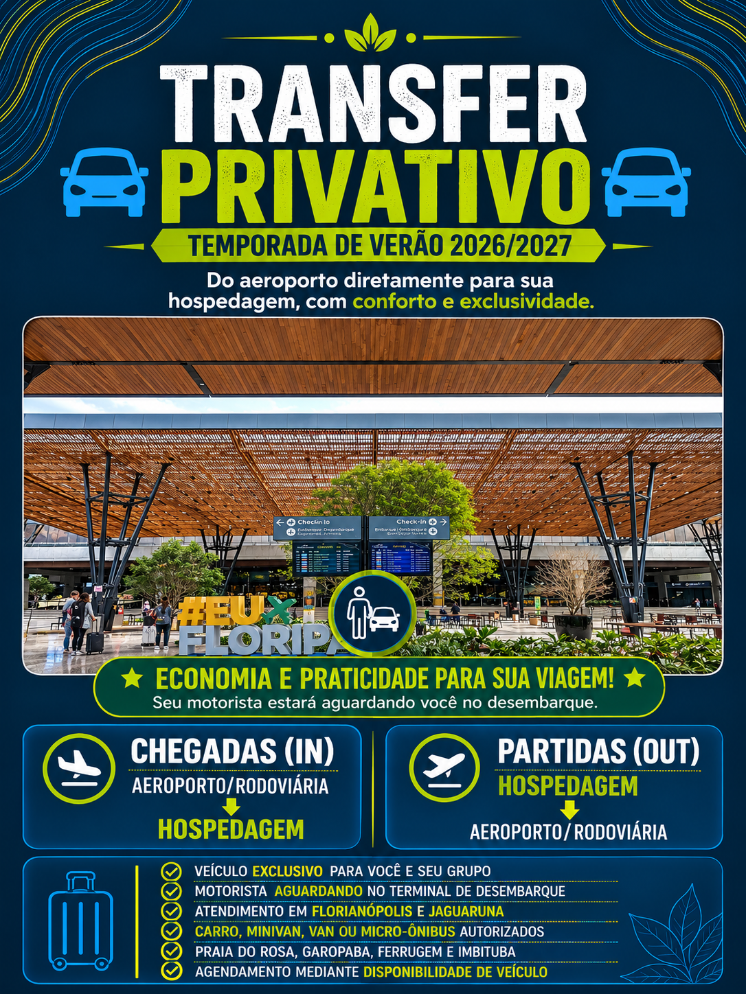 Transfer Praia do Rosa; Transfer Aeroporto de Florianópolis