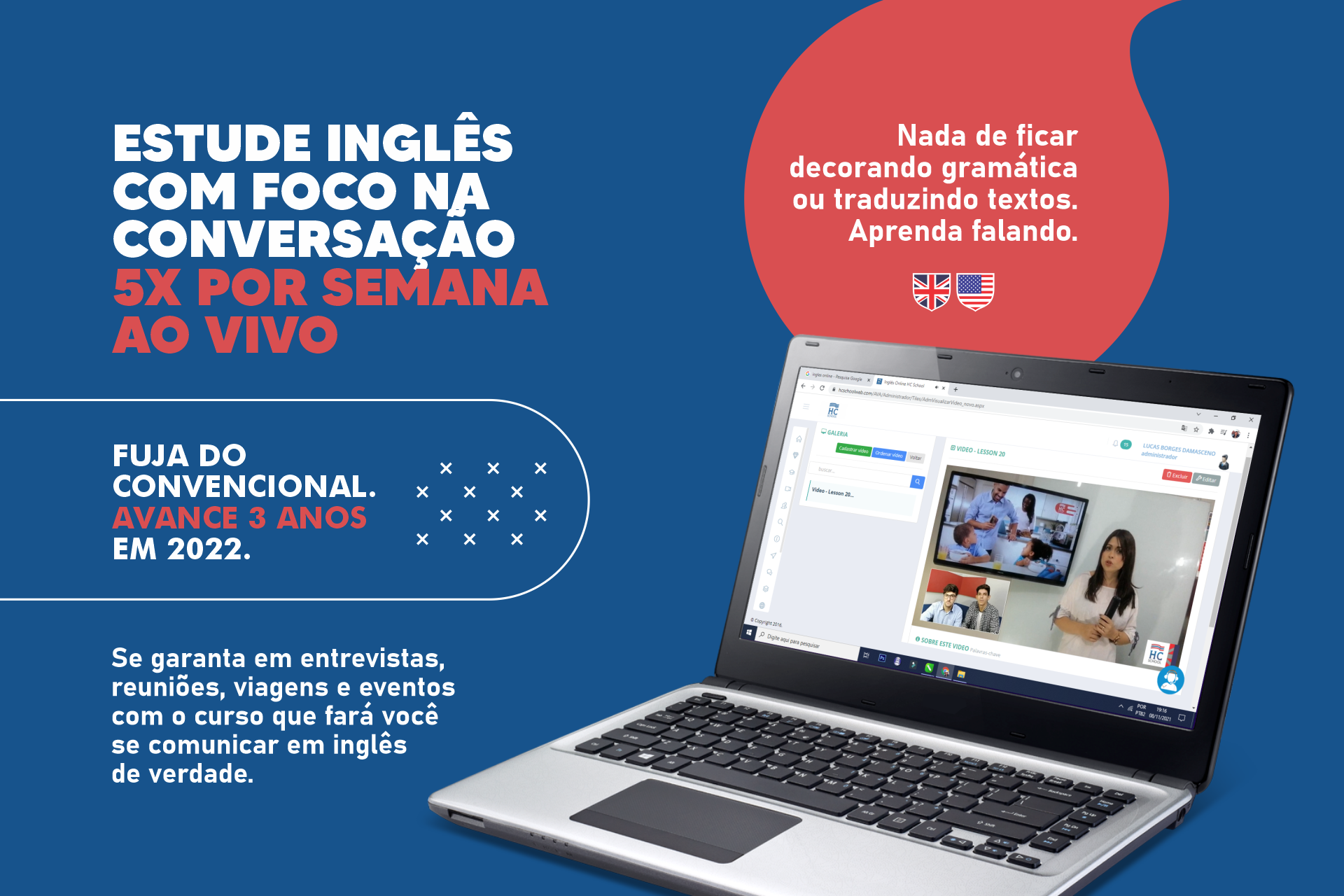 Inglês ONLINE AO VIVO HC School