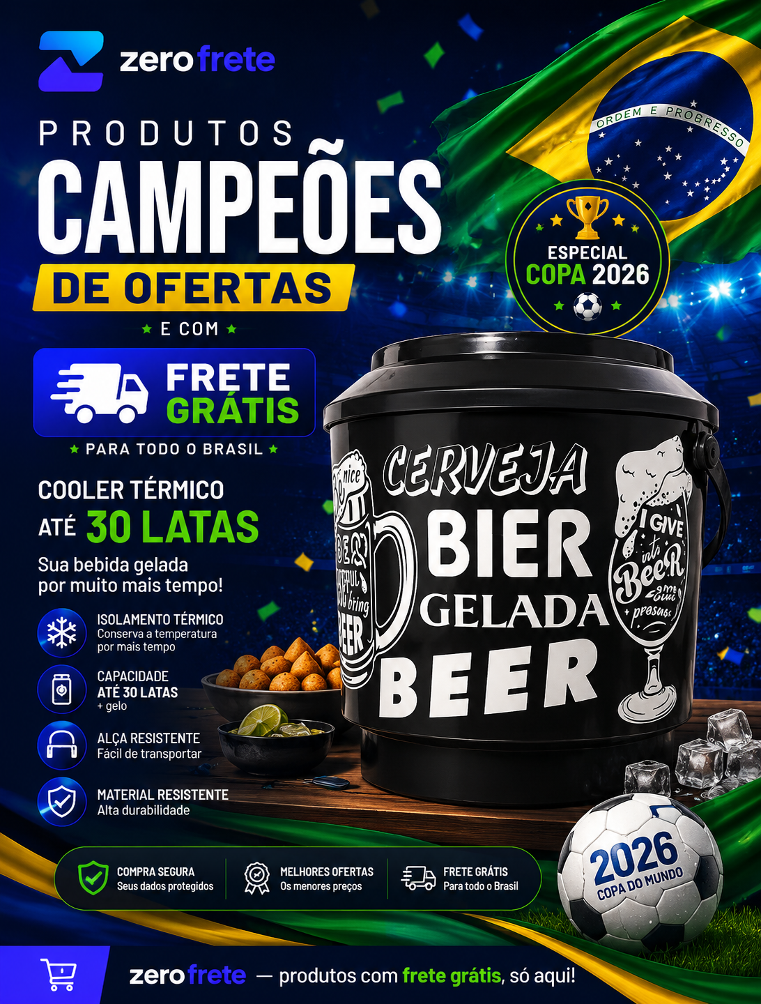 Cooler termico capacidade até 30 latas - Pedreira Utilidades